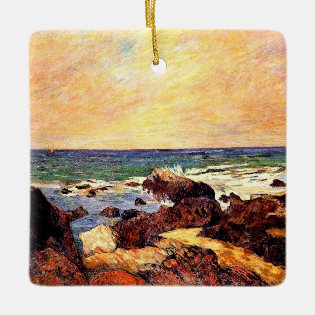 Gauguin - Rocks and Sea,  Ceramic Ornament (Front)