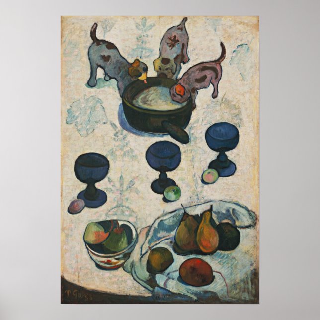 Gauguin - Still Life With Three Puppies 1888 Poster (Front)