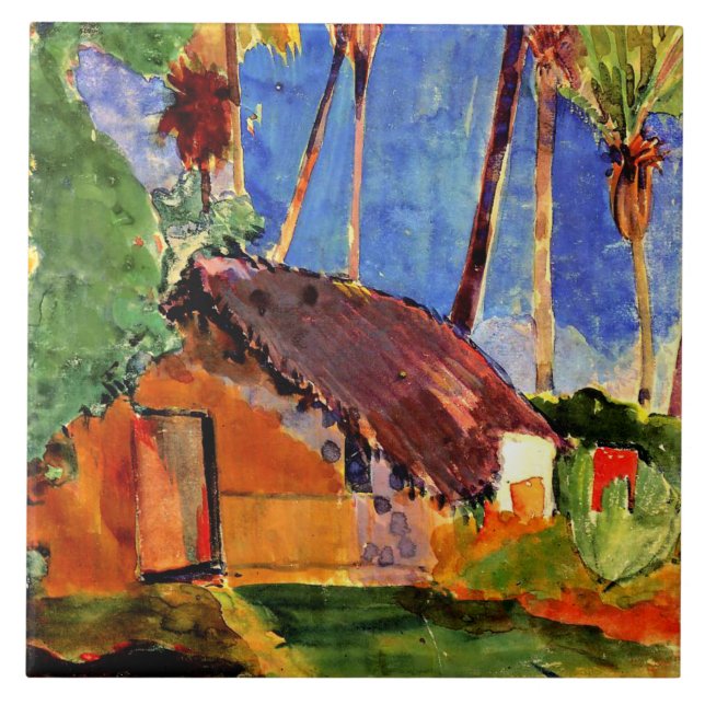Gauguin - Thatched Hut under the Palms Tile (Front)