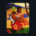Gauguin When Are You Getting Married Magnet<br><div class="desc">Paul Gauguin When Are You Getting Married magnet. One of Gauguin’s most popular paintings of Tahitian life, Nafea Faa Ipoipo or When Are You Getting Married? captures two young women lounging in the tropical sun. One wears a bright red skirt and white shawl, while the other wears a prim pink...</div>