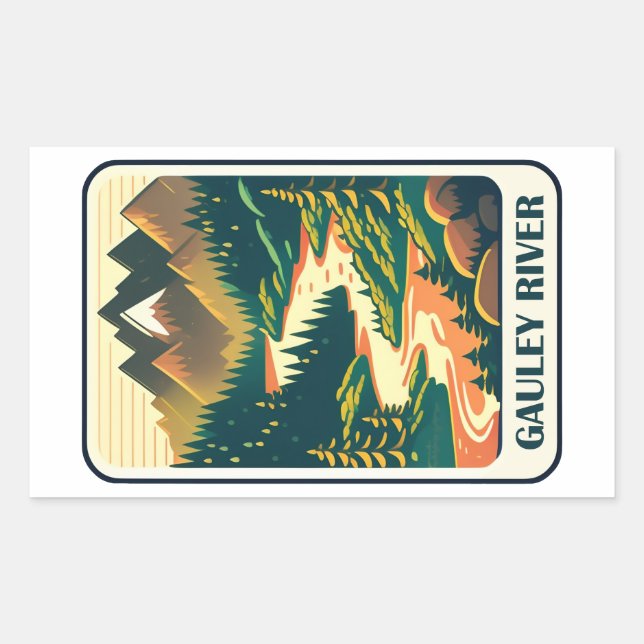 Gauley River West Virginia Colours Rectangular Sticker (Front)