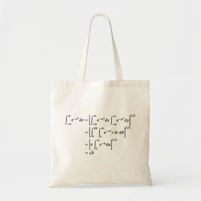 gaussian integral, math and science tote bag (Front)