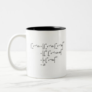 gaussian integral, math and science Two-Tone coffee mug
