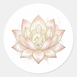 Gautam Buddh Lotus Meditation Sticker Peaceful S