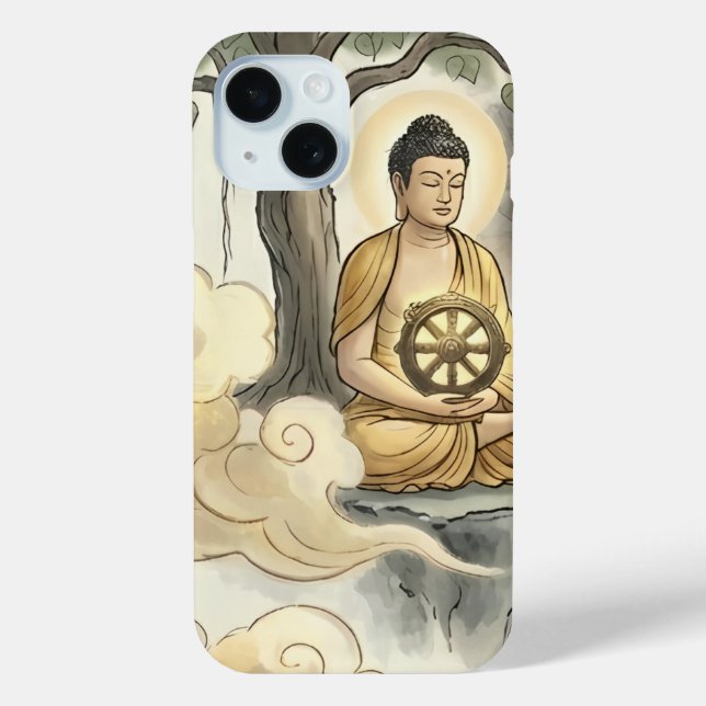 Gautam Buddh Meditation Art Phone Case - Peaceful  (Back)