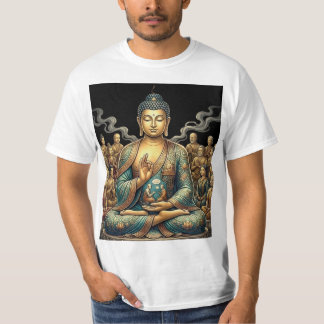 Gautam Buddh Meditation Art T-Shirt - Peaceful Dha