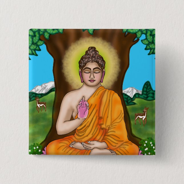 Gautam Buddha Button (Front)