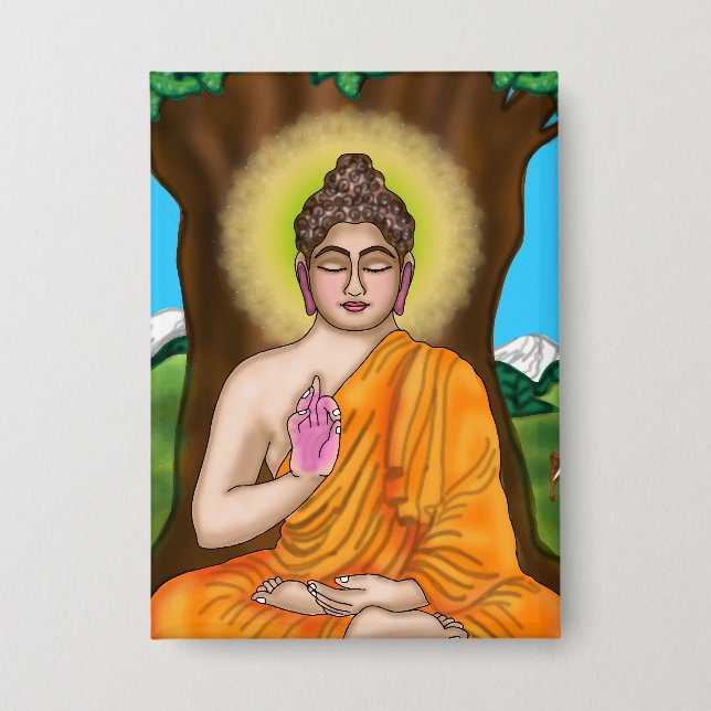 Gautam Buddha Button (Front)