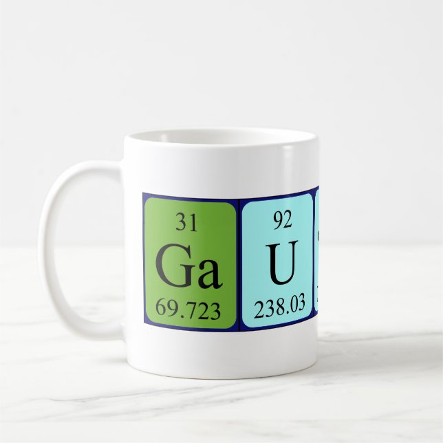 Gauthier periodic table name mug (Left)