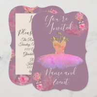 Gauzy Lavender Violet Gold Ballerina Dress Floral