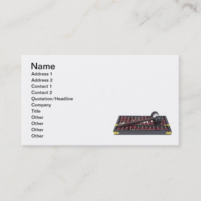 Gavel and Abacus Business Card (Front)