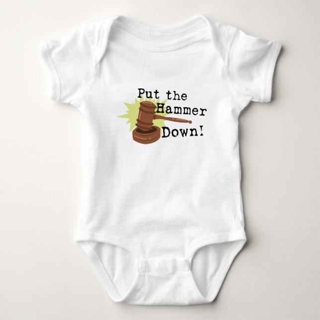 Gavel Hammer Down Baby Bodysuit (Front)