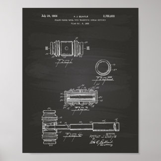 Gavel of Justice 1956 Patent Art - Chalkboard Poster