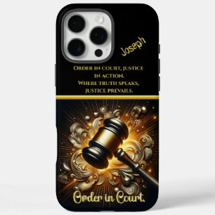 Gavel of Justice Poised for Order in the Court iPhone 16 Pro Max Case