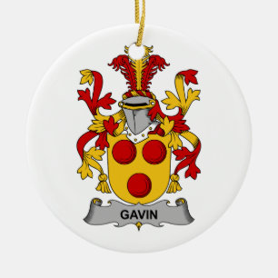 Gavin Family Crest Ceramic Tree Decoration