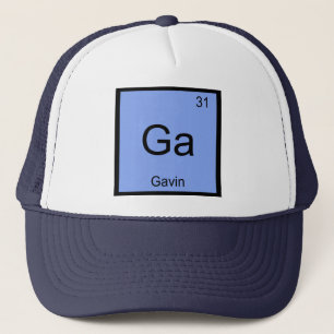 Gavin Name Chemistry Element Periodic Table Trucker Hat