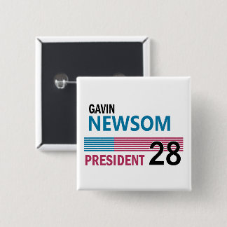 Gavin Newsom 2028 15 Cm Square Badge
