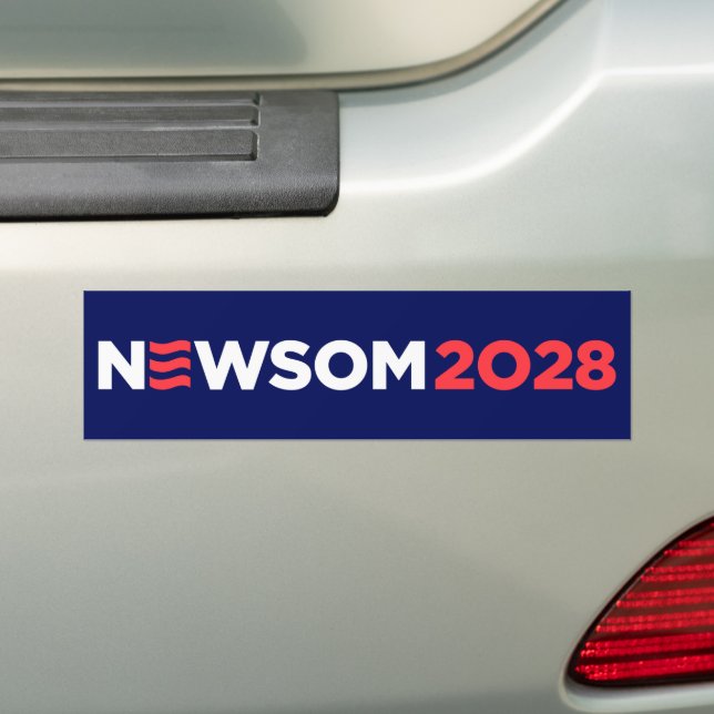 Gavin Newsom 2028 Bumper Sticker (On Car)