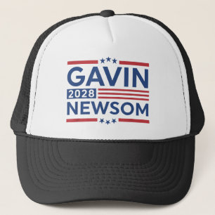 Gavin Newsom 2028 For President Election Campaign Trucker Hat