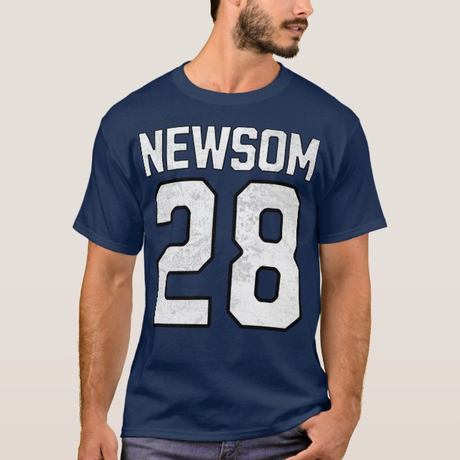 Gavin Newsom 2028 For President Number 28 T-Shirt (Front)