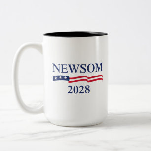 Gavin Newsom 2028 US Flag Election Campaign Two-Tone Coffee Mug