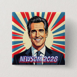 Gavin Newsom   California's Favourite Governor 15 Cm Square Badge