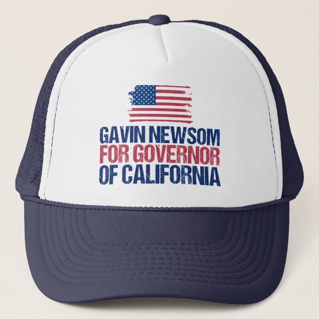 Gavin Newsom for Governor of California Election Trucker Hat (Front)