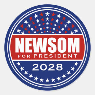 Gavin Newsom for President 2028 Classic Round Sticker