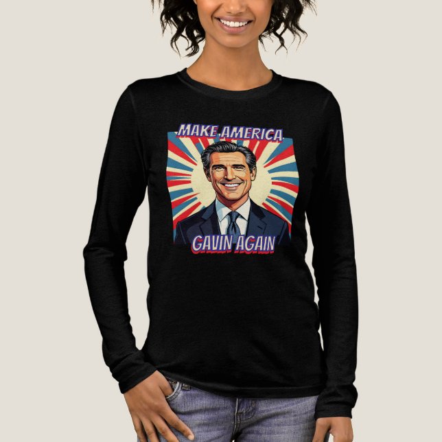 Gavin Newsom for President 2028 | Make America Tri-Blend Shirt (Front)