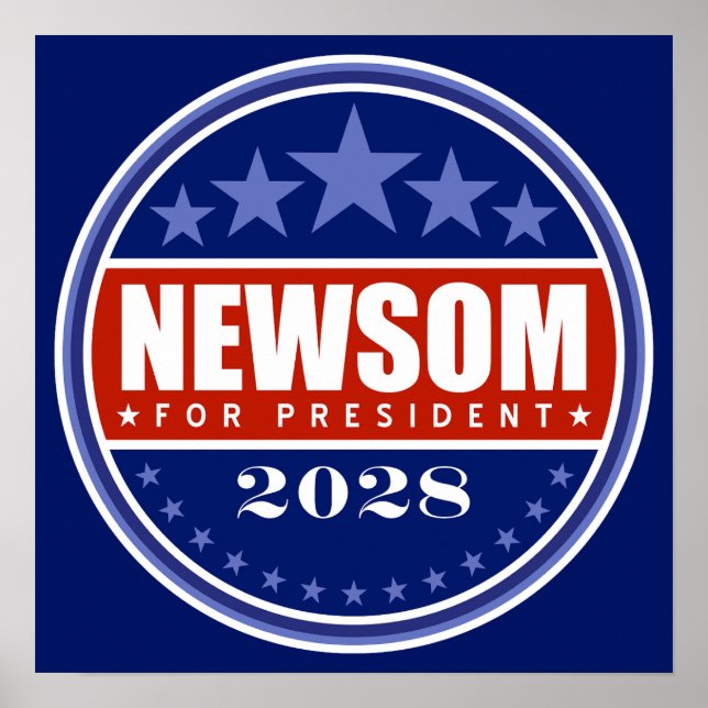 Gavin Newsom for President 2028 Poster (Front)