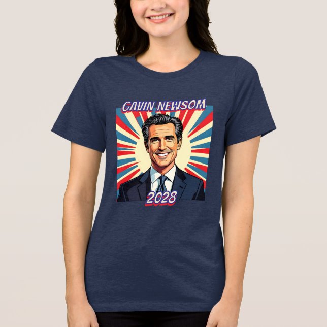 Gavin Newsom for President 2028 Tri-Blend Shirt (Front)