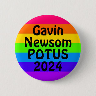 Gavin Newsom POTUS 2024 6 Cm Round Badge