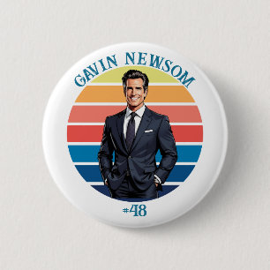 Gavin Newsom   Vintage #48   6 Cm Round Badge