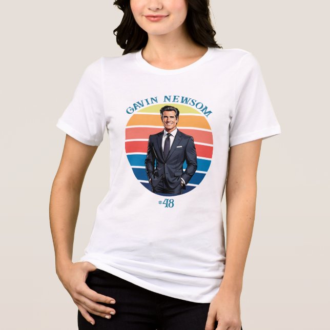 Gavin Newsom | Vintage #48 Tri-Blend Shirt (Front)