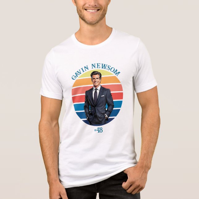 Gavin Newsom | Vintage #48 Tri-Blend Shirt (Front)