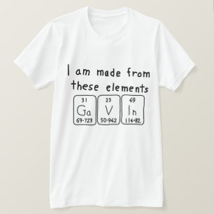 Gavin periodic table name shirt