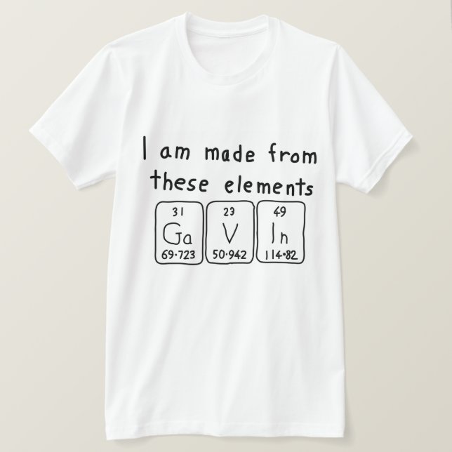 Gavin periodic table name shirt (Design Front)