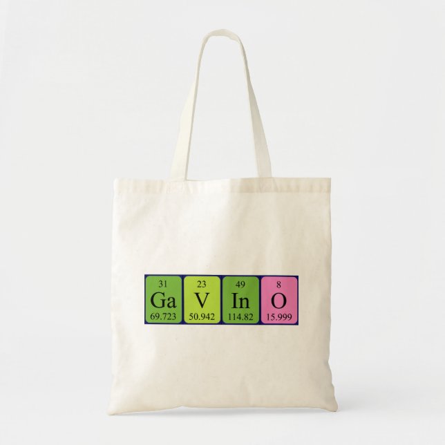 Gavino periodic table name tote bag (Front)