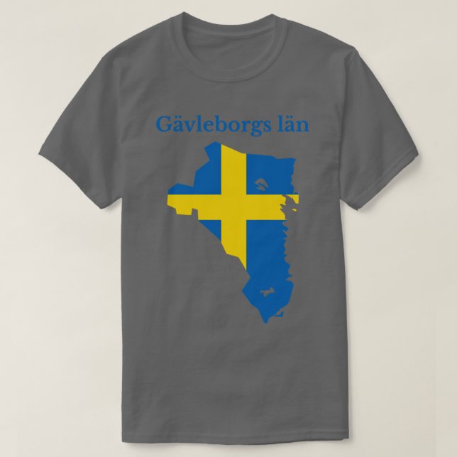 Gavleborg County Map Sweden T-Shirt (Design Front)