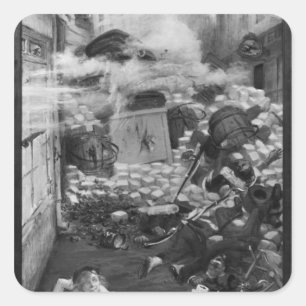 Gavroche Collecting Cartridges Square Sticker