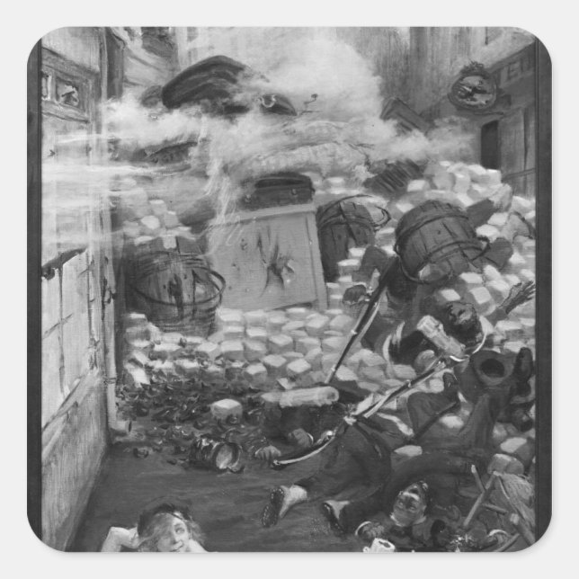 Gavroche Collecting Cartridges Square Sticker (Front)