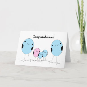 Gay adopted a girl,two boys congratulations card