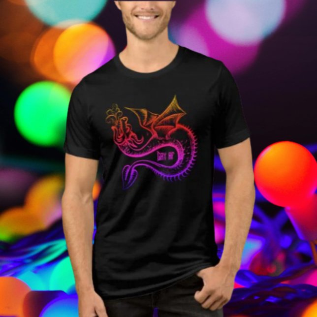 Gay AF Gradient Rainbow Dragon Tri-Blend Shirt (Creator Uploaded)