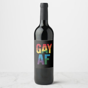 Gay AF LGBT Pride Gay Gift Pride Month Wine Label