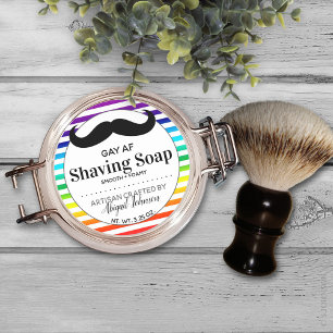 Gay AF LGBTQ Artisan Crafted Shaving Soap Classic Round Sticker