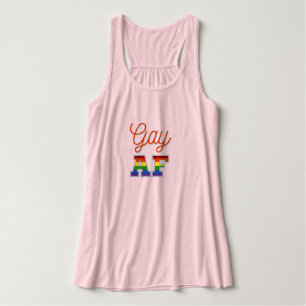 Gay AF Orange Rainbow Glitter Singlet