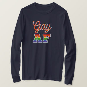 Gay AF Orange Rainbow Glitter T-Shirt