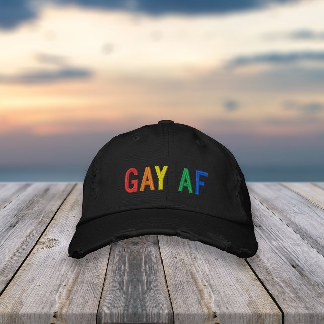 Gay AF Pride Rainbow Embroidered Hat (Creator Uploaded)