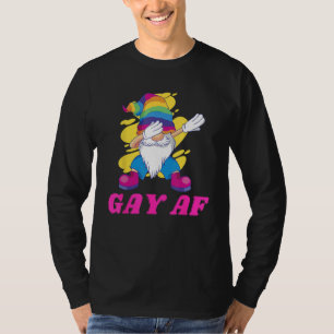 Gay Af Rainbow colored Gnome  Lgbtq Pride Month T-Shirt