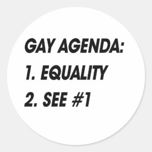 GAY AGENDA - EQUALITY CLASSIC ROUND STICKER